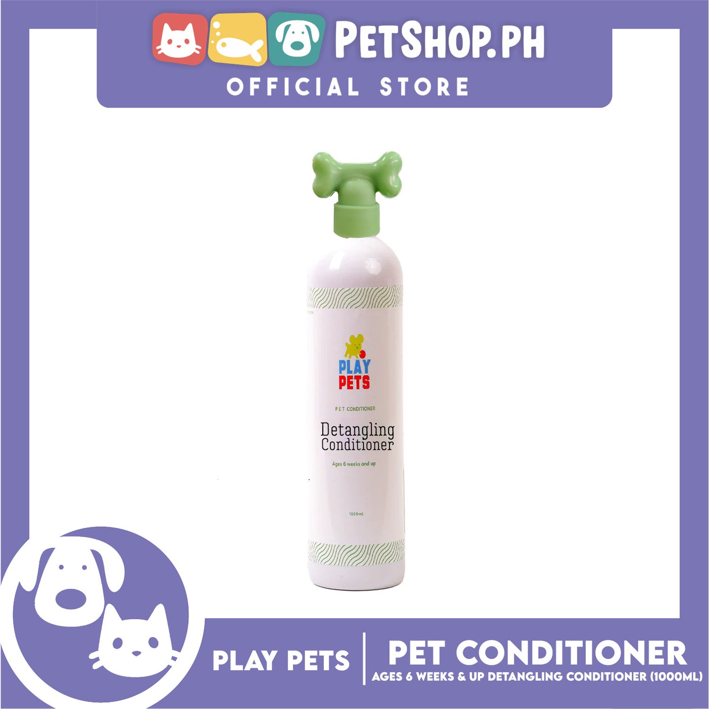 Play Pets Detangling Conditioner 1000ml For All Types Of Dogs And Cats