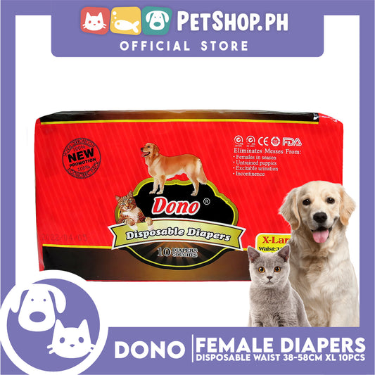 Dono Disposable Diapers Super Absorbent Extra Large 10 pcs For Female Dogs
