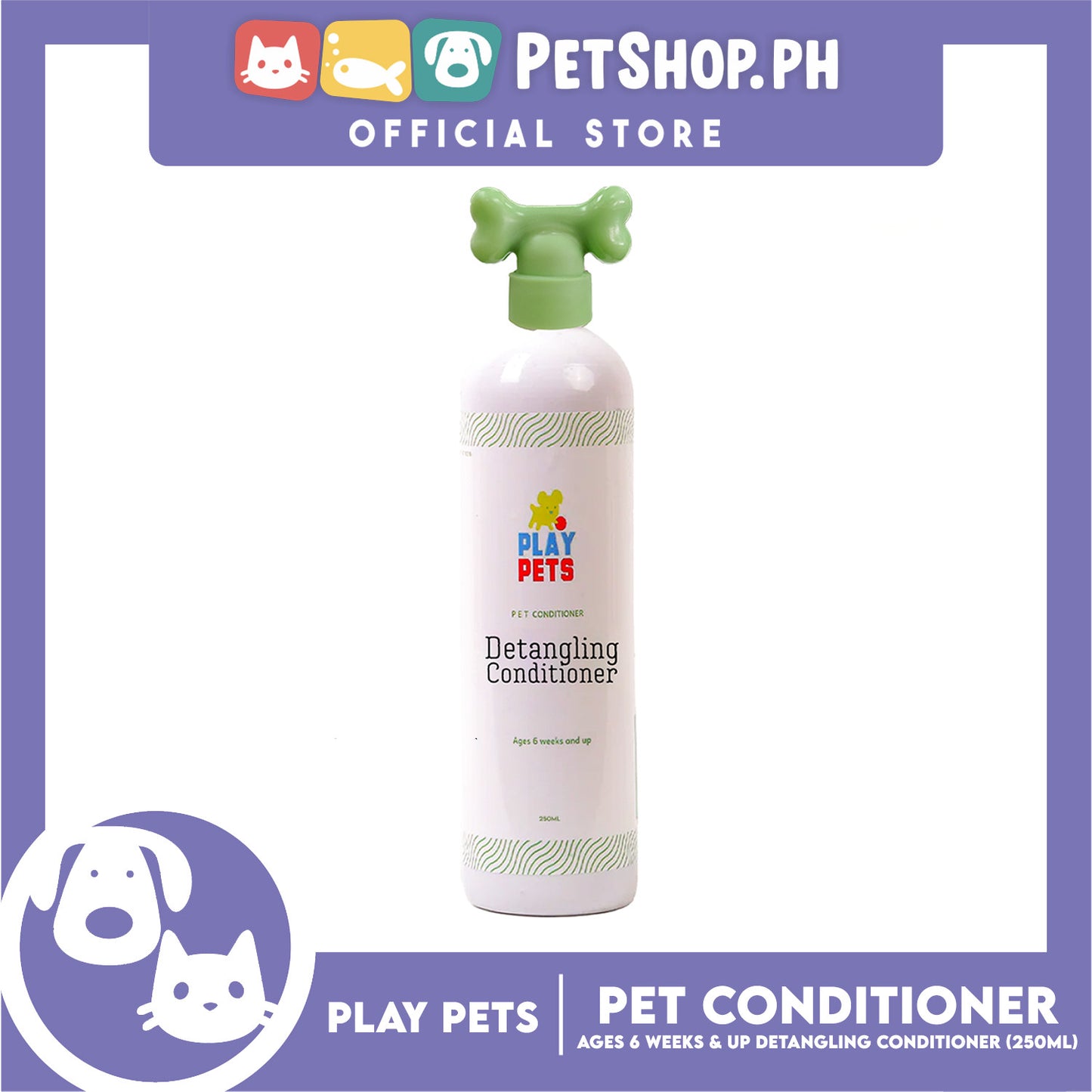 Play Pets Shampoo and Conditioner 250ml For All Types Of Dogs And Cats (Anti-Tick and Flea)