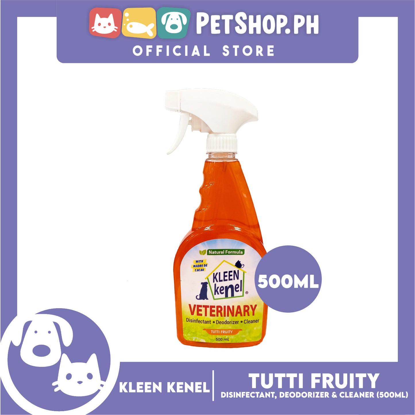 Kleen Kenel Tutti Fruity Veterinary Spray Pet Disinfectant 500ml