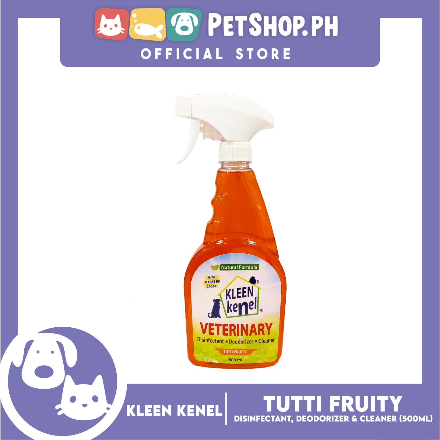 Kleen Kenel Tutti Fruity Veterinary Spray Pet Disinfectant 500ml