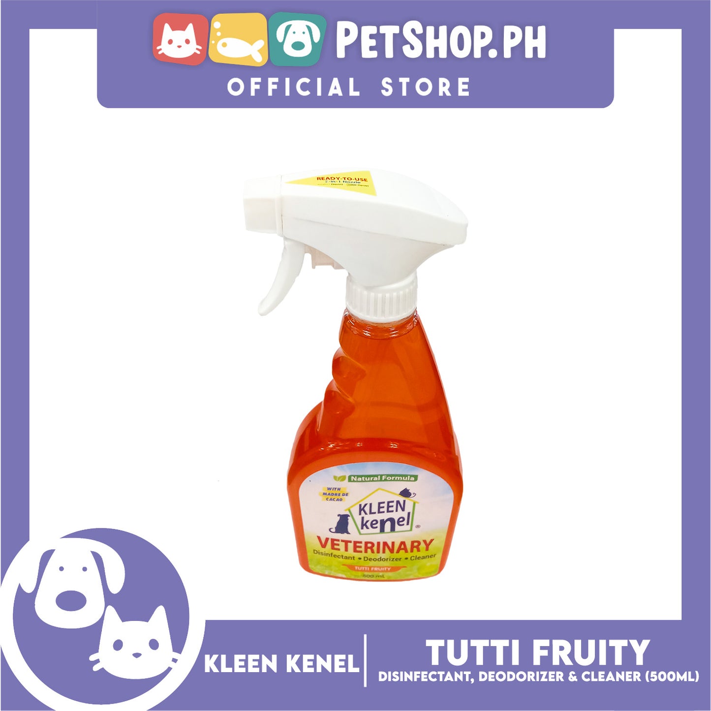 Kleen Kenel Tutti Fruity Veterinary Spray Pet Disinfectant 500ml