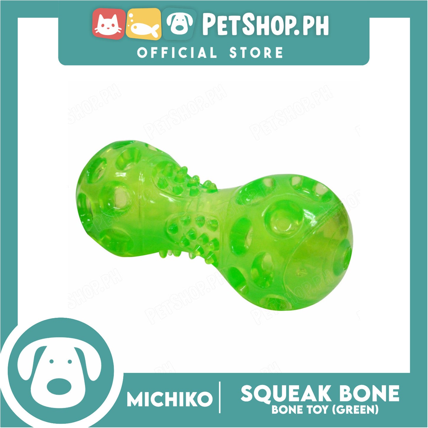 Michiko Large Squeak Bone Green