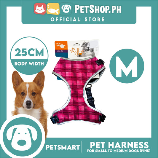 Pet Harness Premium Pattern Design (Pink) for Dogs Medium Size