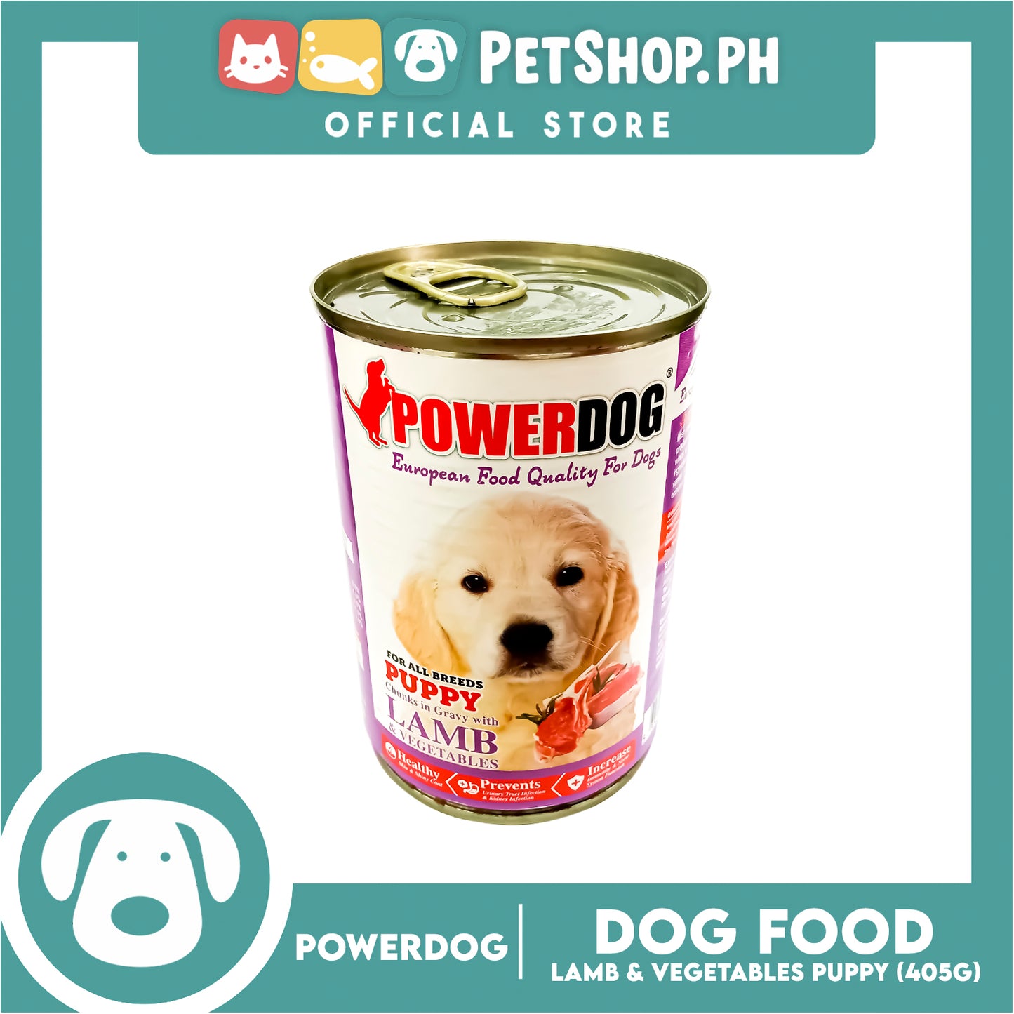 PowerDog Lamb and Vegetables for All Breeds Puppy 405g Wet Canned Dog Food