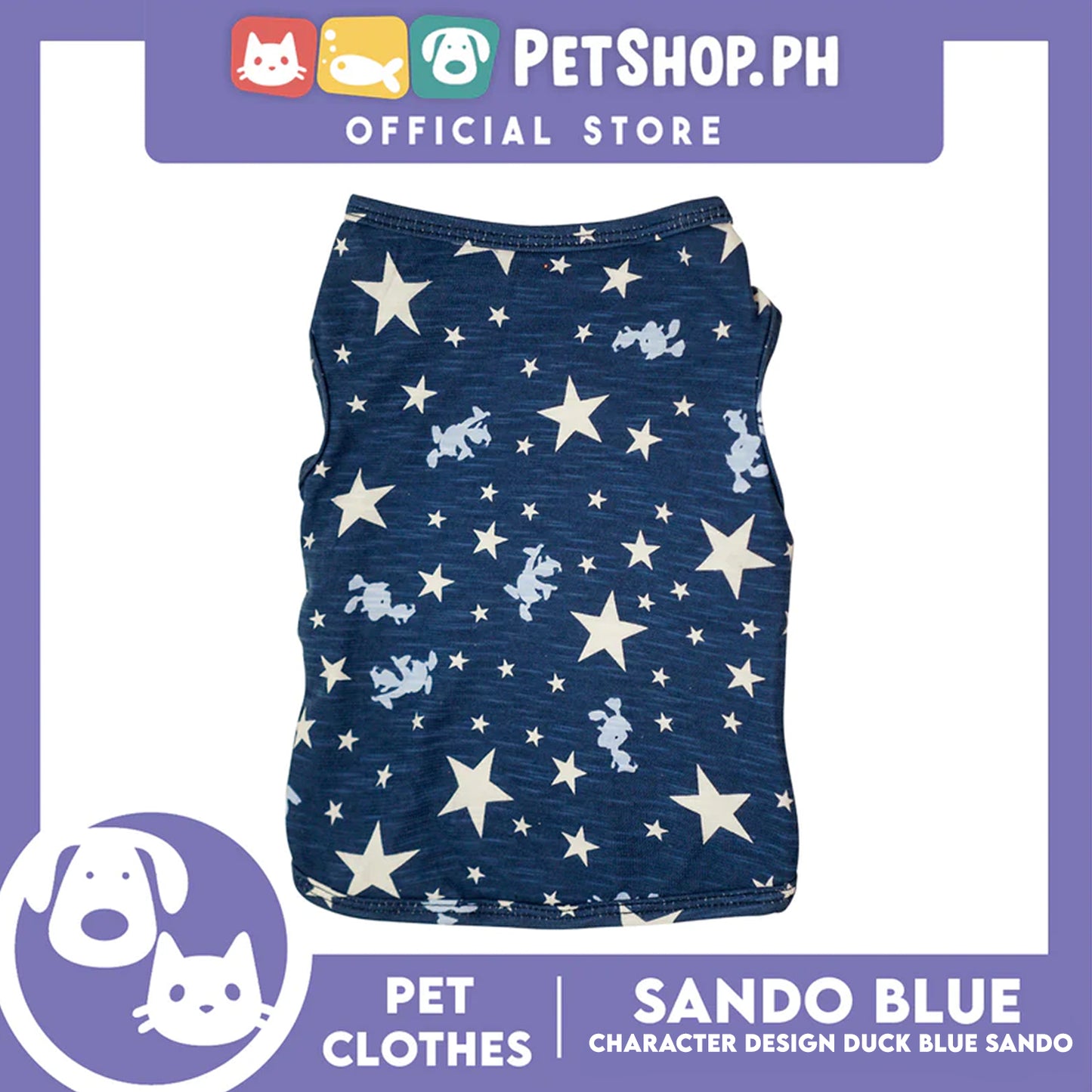 Pet Sando Duck Blue Sando (Small) Pet Shirts Suitable for Dogs and Cats