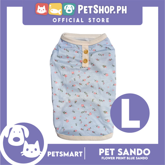 Pet Sando Flower Design Blue (Large) for dogs and cats