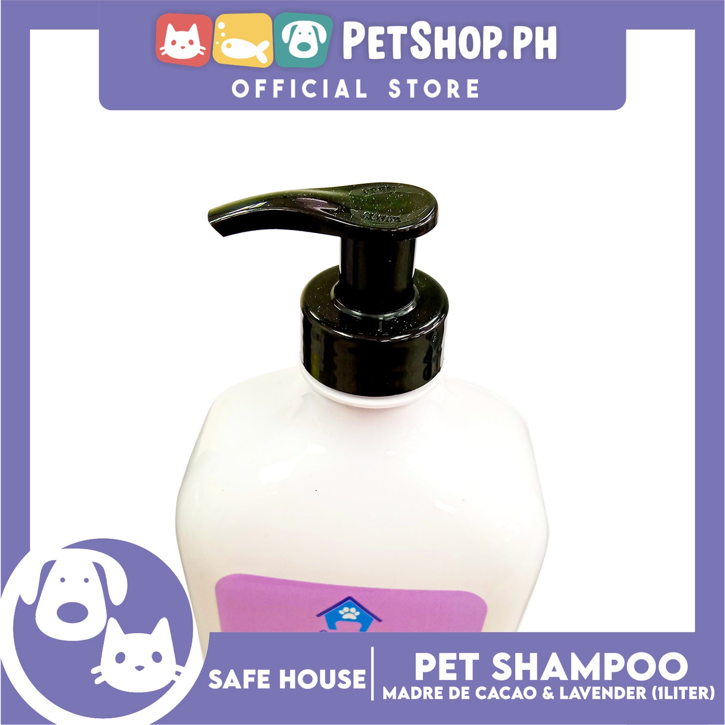 Safe House Natural Pet Care Solutions Pet Shampoo 1000ml (Madre de Cacao and Lavender) Soothing