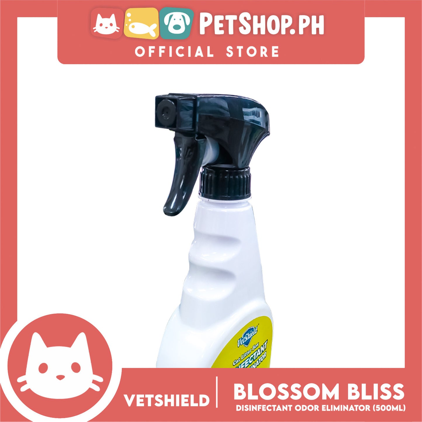 Vetshield Cat Litter Box Disinfectant Odor Eliminator Blossom Bliss 500ml