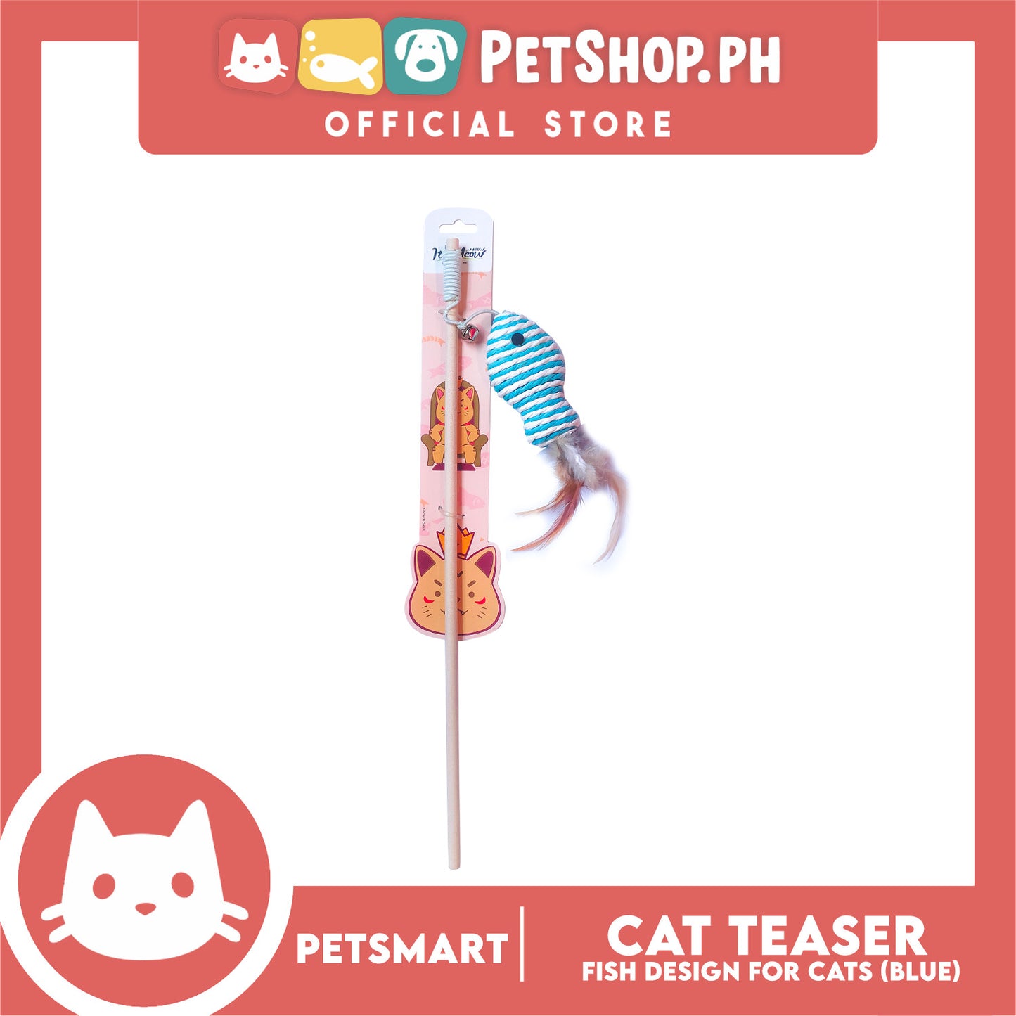 Pet Toy Cat Teaser Fish Design (Blue)