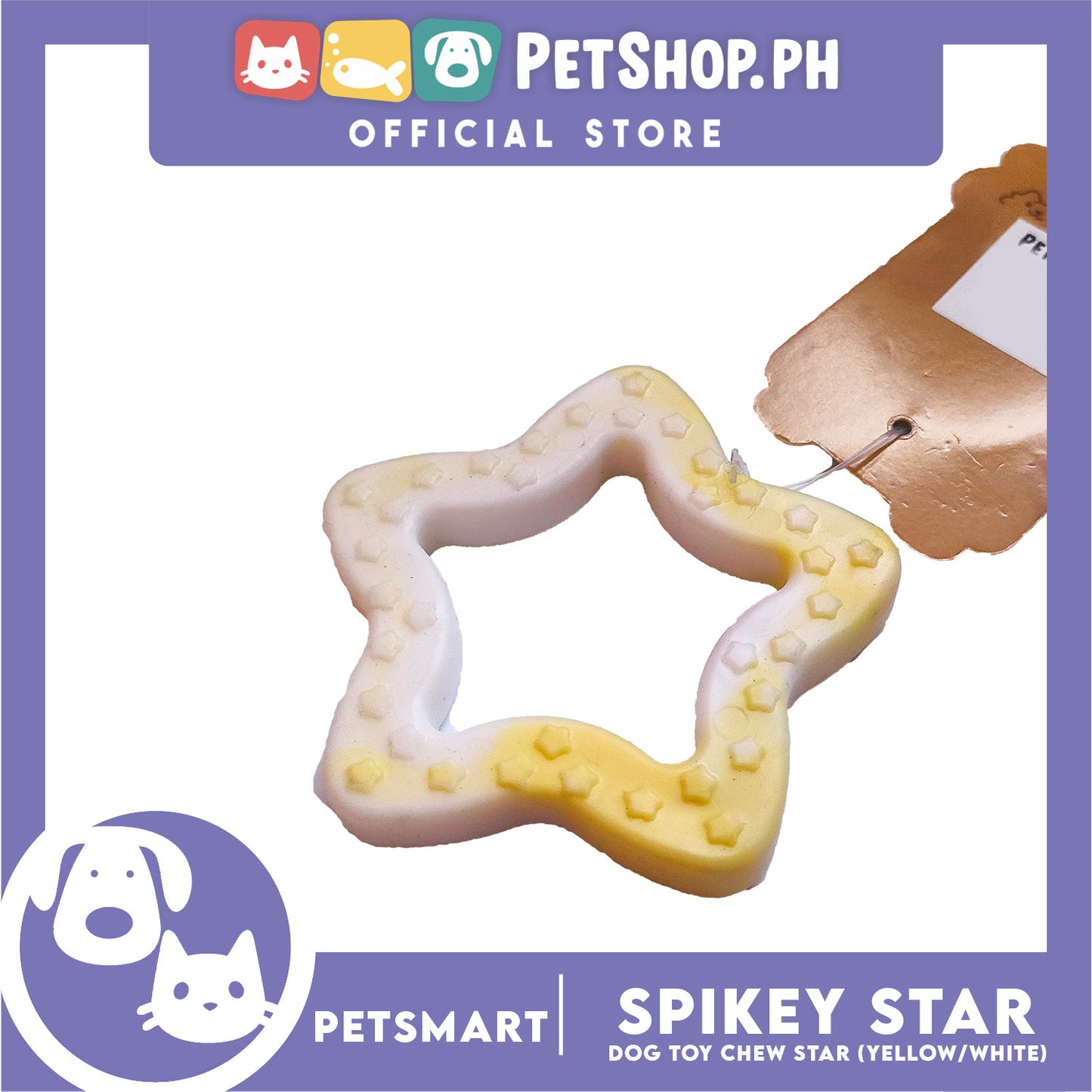 Pet Toy Dog Chew Star Design (Yellow)
