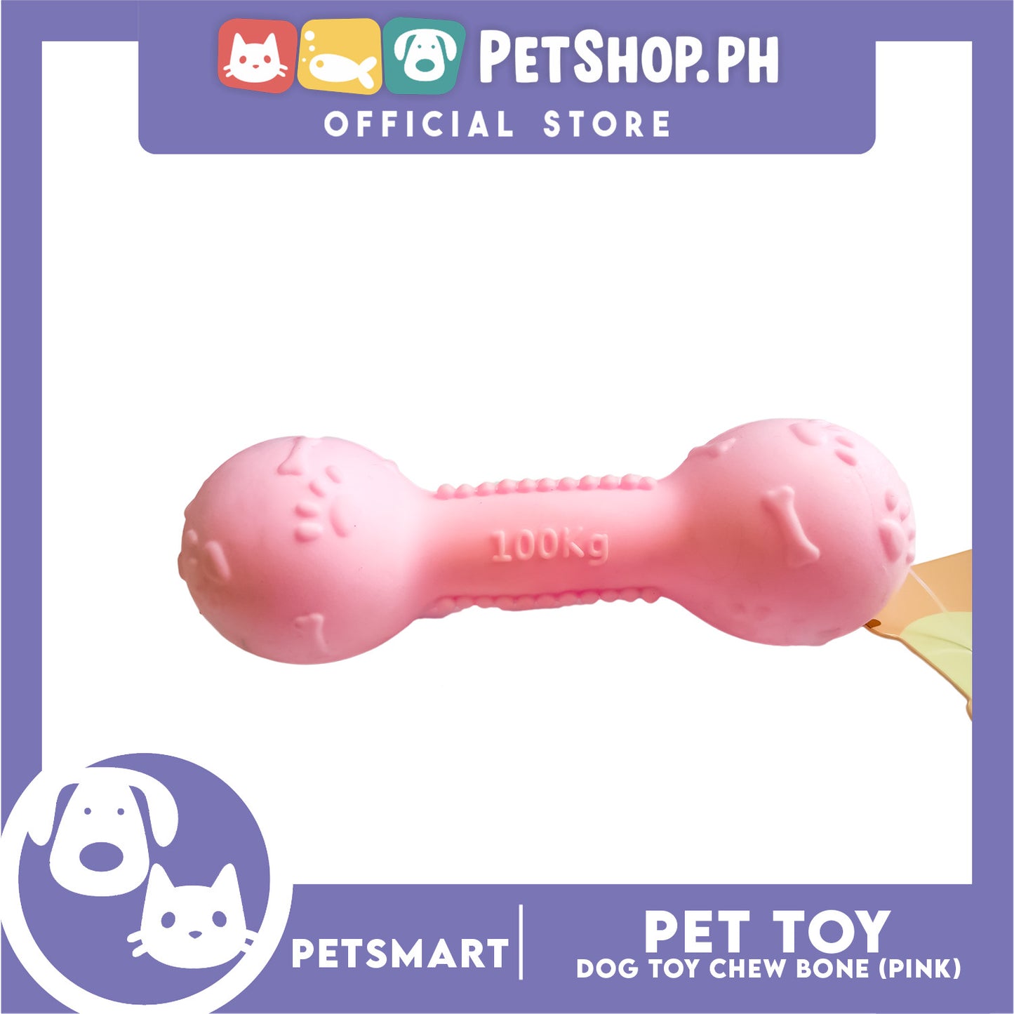 Pet Toy Dog Chew Bone Design (Pink)