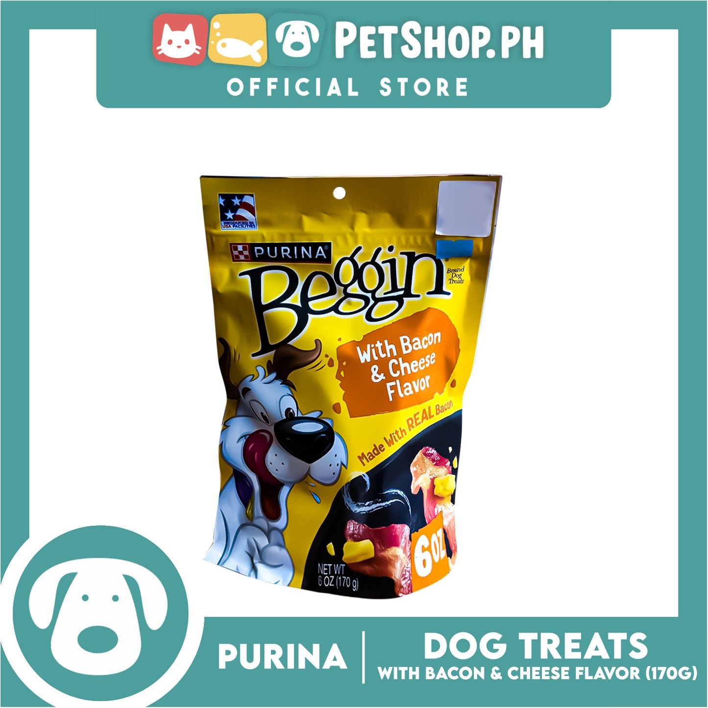 Purina Beggin Dog Treats Bacon & Cheese Flavor 170G 6 oz