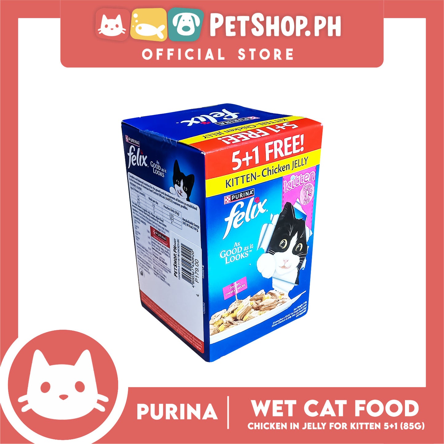 Purina Felix 5+1 Chicken in Jelly for Kitten 510g