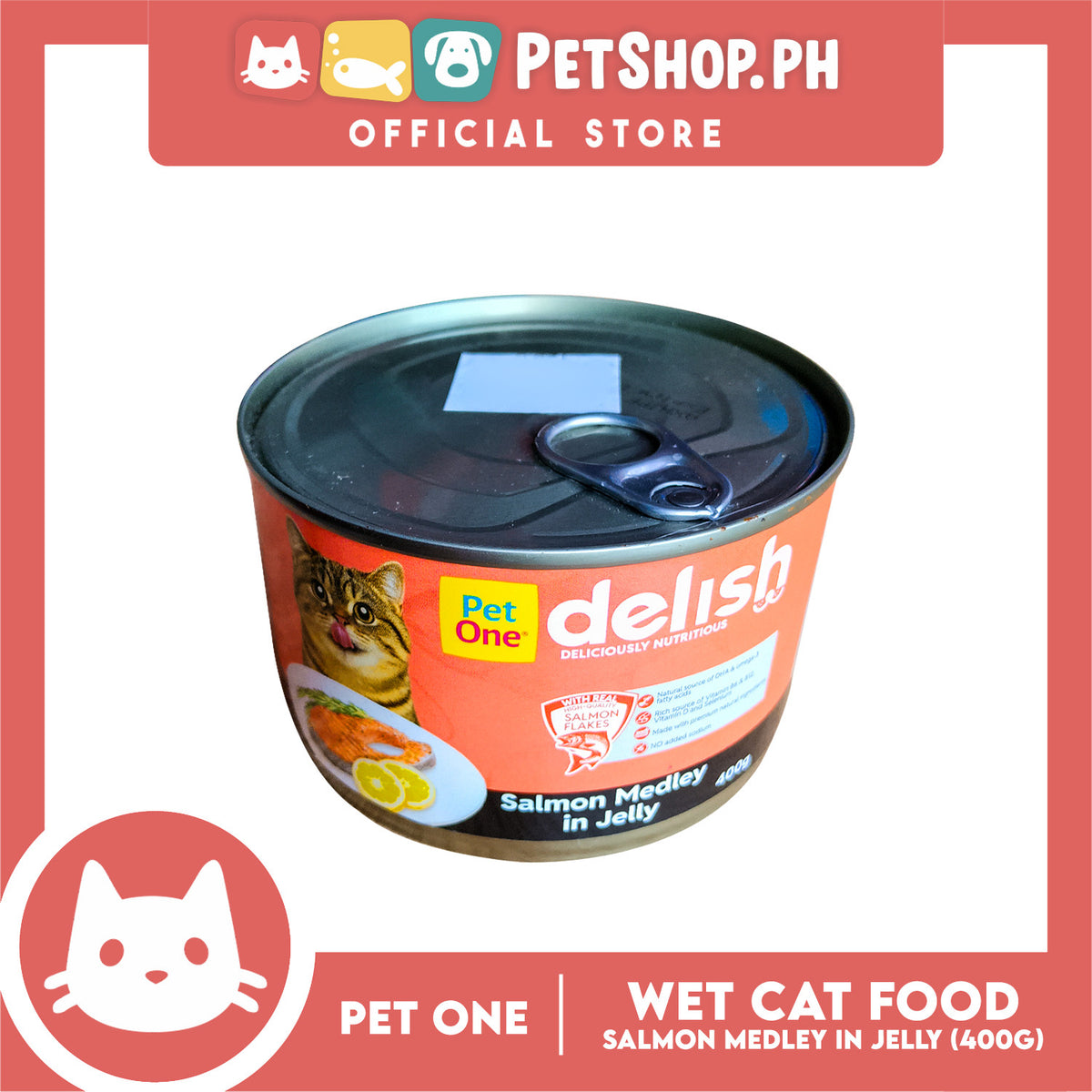 Pet One Delish Salmon in Jelly Wet Cat Food 400g