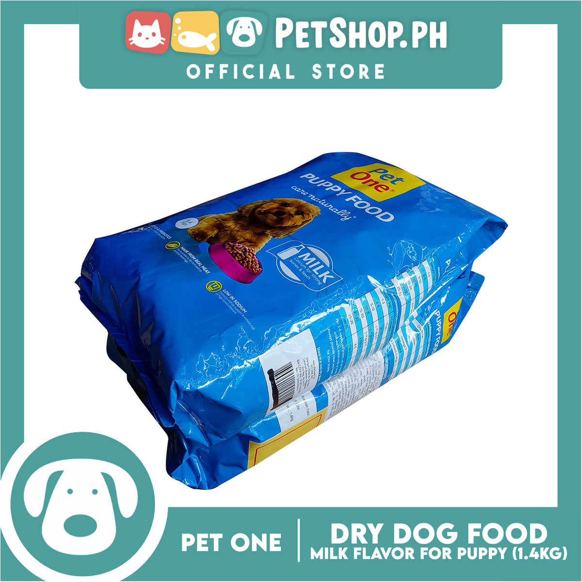 2pcs Pet One Puppy Dry Dog Food - Care Naturally 1.4kg