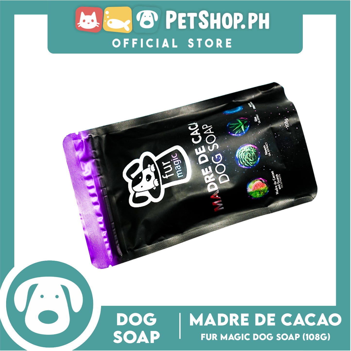 Fur magic Madre de Cacao 108g (Violet) Dog Soap