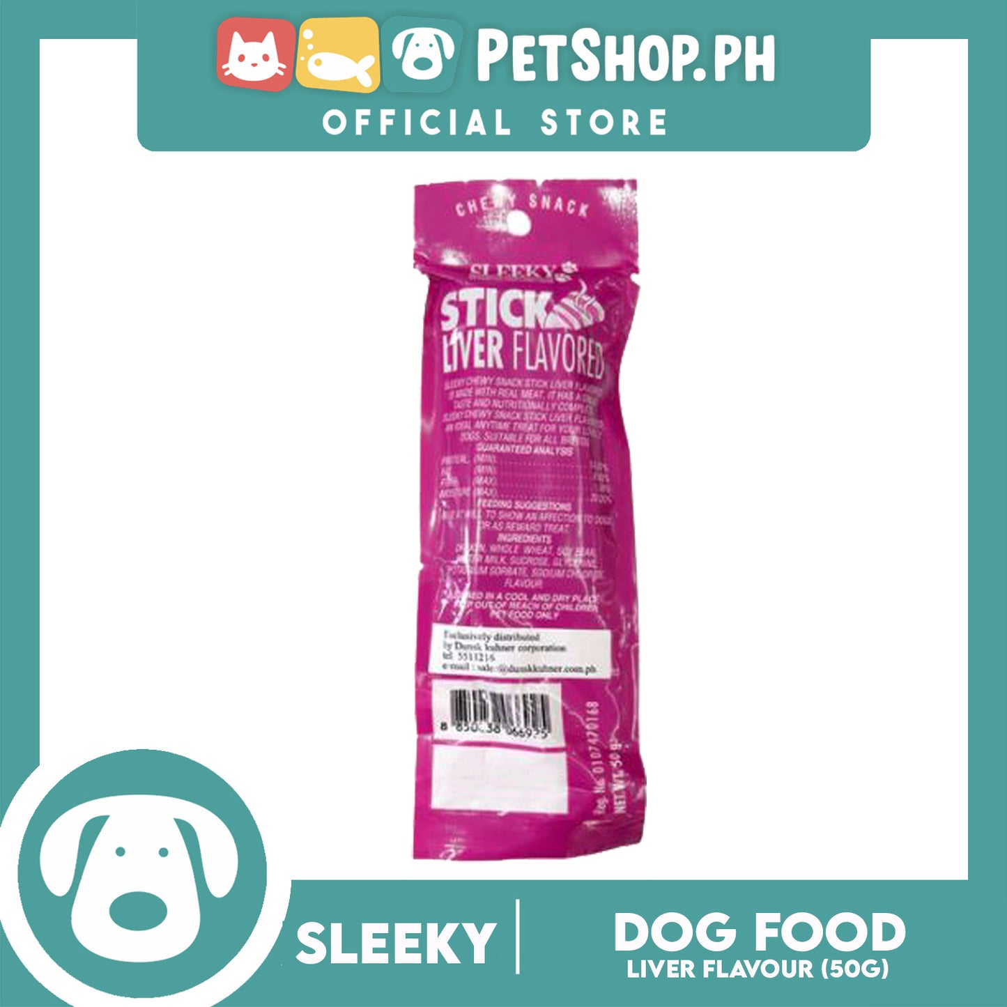 Sleeky Chewy Snack Stick Liver Flavored 50g Dog Treats