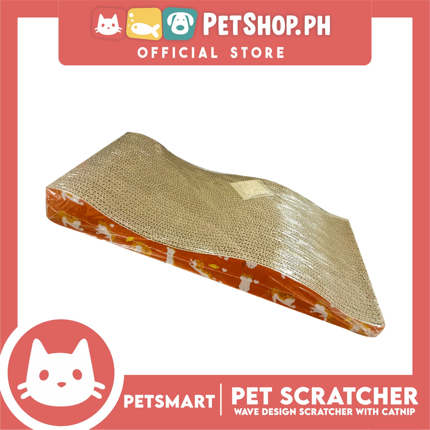 Cat Scratcher Toy Wave Design with Catnip 42cm x 20cm