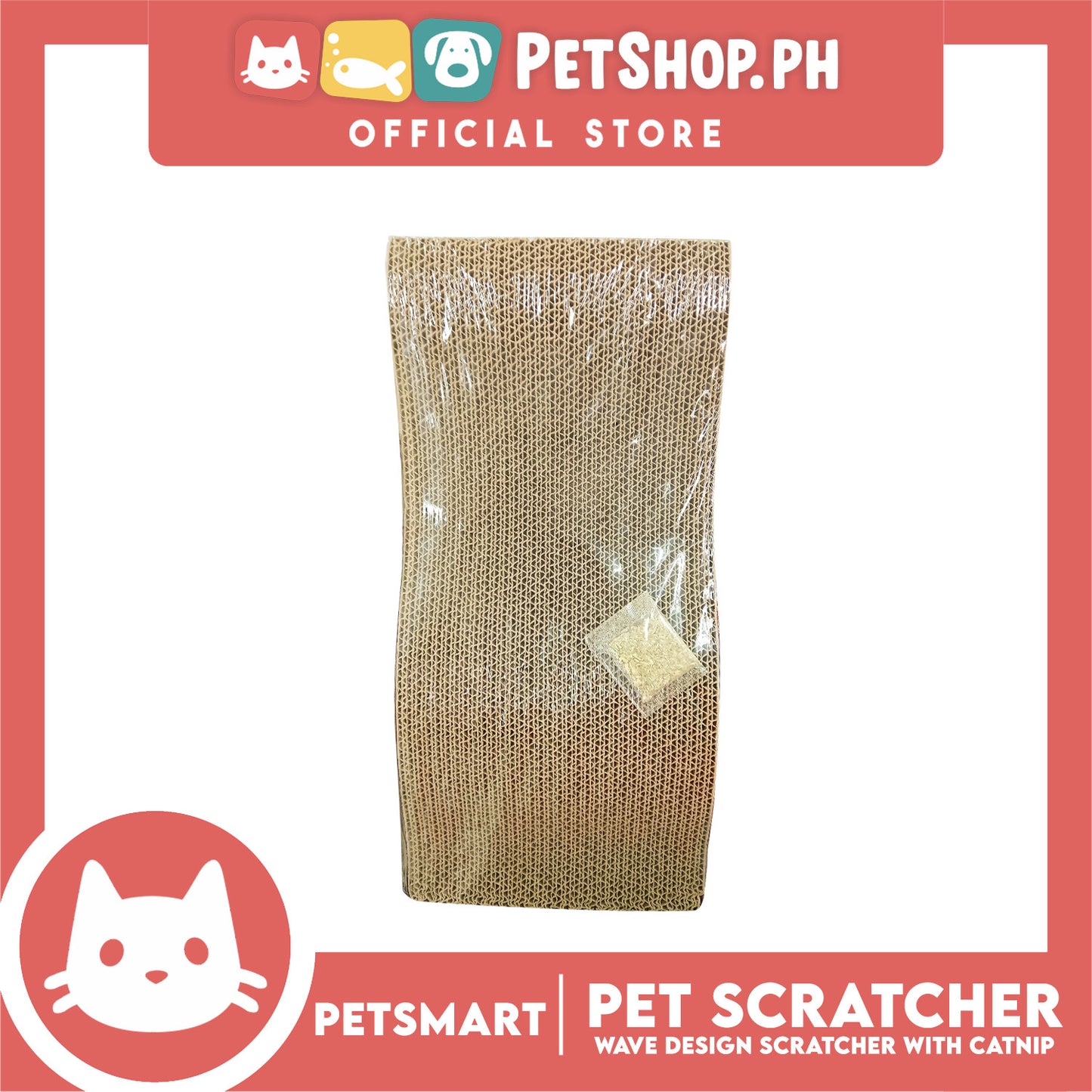 Cat Scratcher Toy Wave Design with Catnip 42cm x 20cm