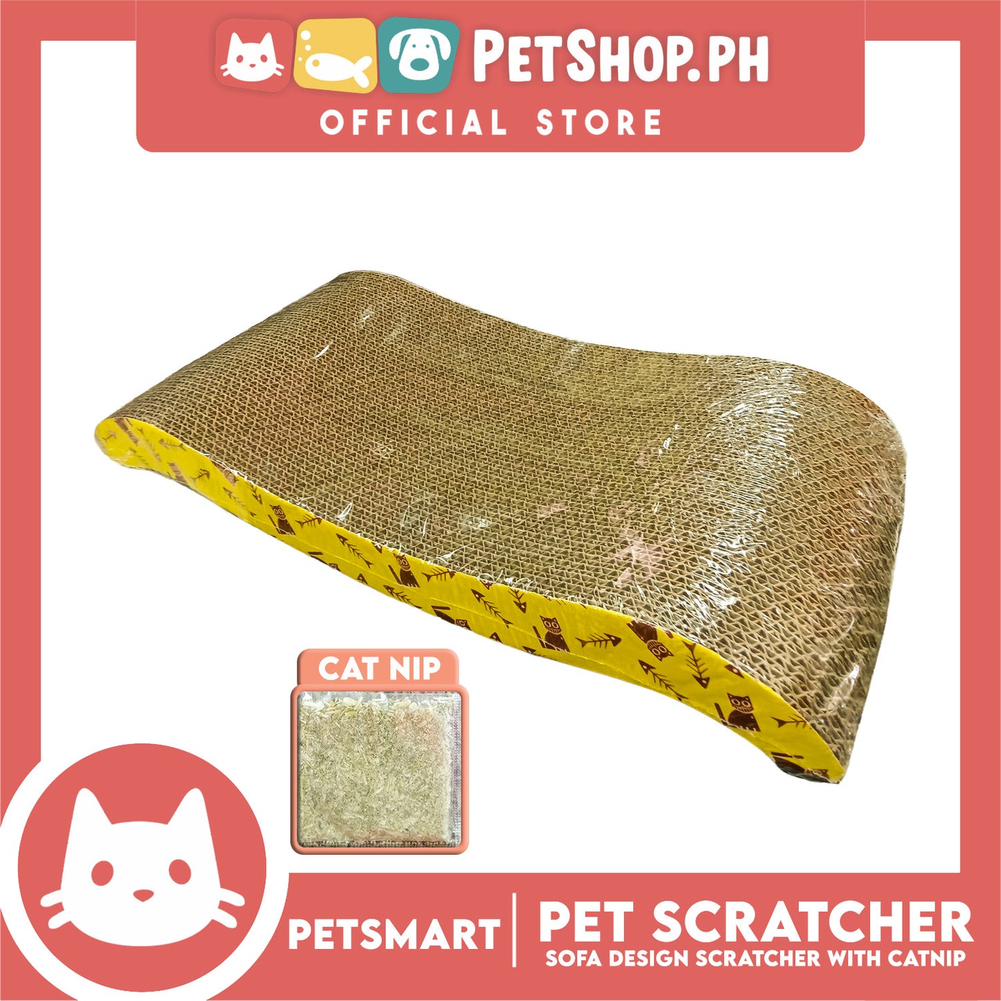Cat Scrather Toy Sofa Design with Catnip 45cm x 20cm