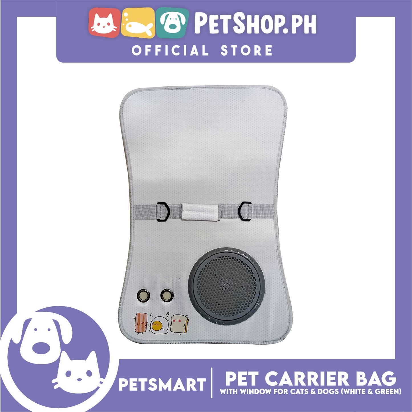 Pet Bag Carrier with Window for Cats and Dogs (White and Green) 40cm x 27cm x 27cm