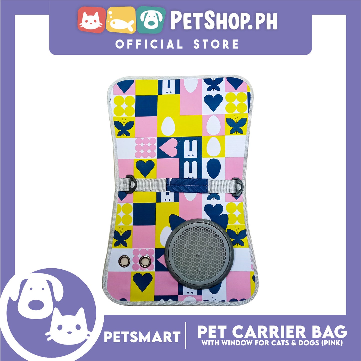 Pet Bag Carrier with Window for Cats and Dogs (Pink) 40cm x 27cm x 27cm