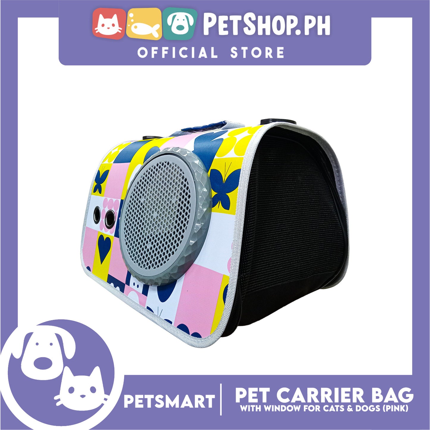 Pet Bag Carrier with Window for Cats and Dogs (Pink) 40cm x 27cm x 27cm