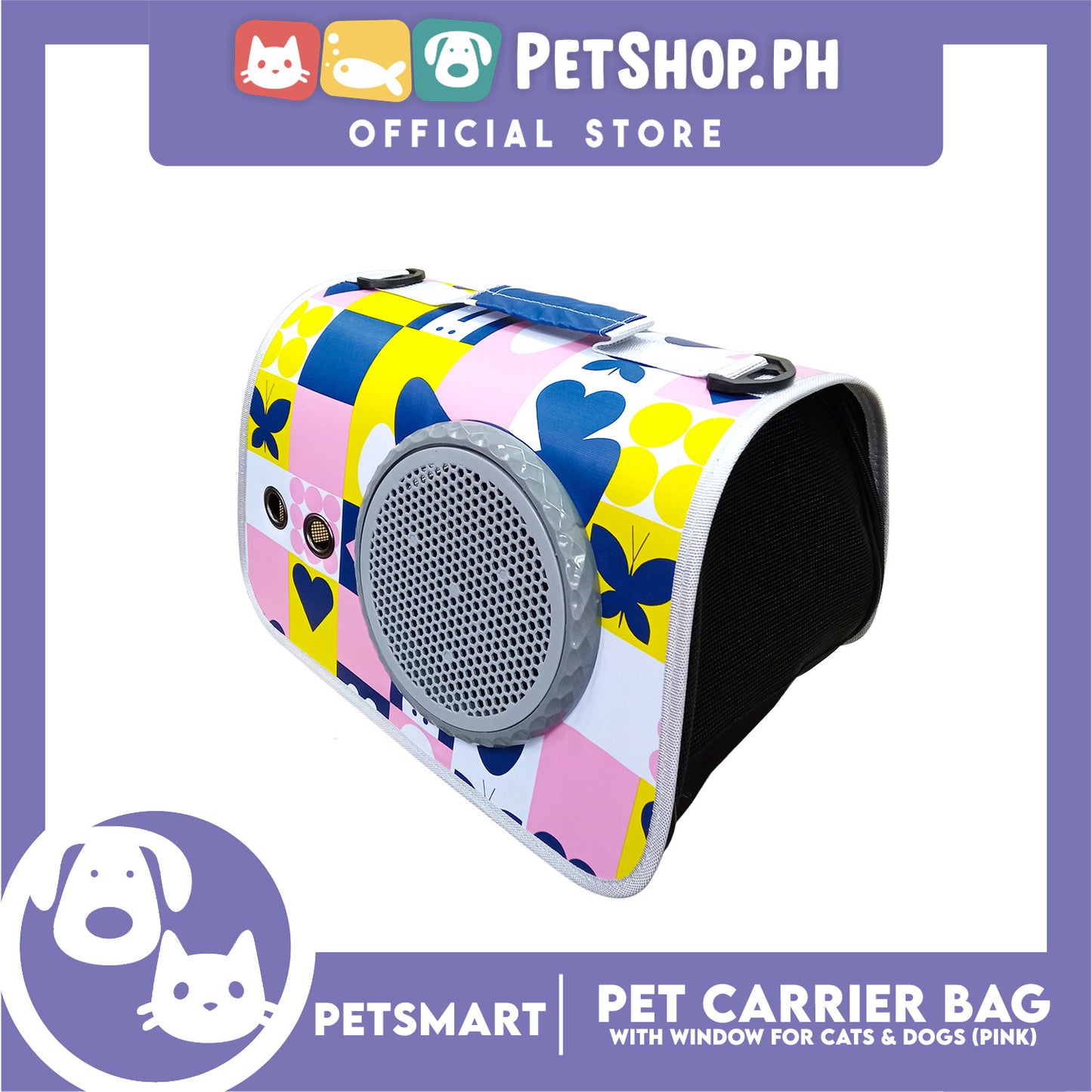 Pet Bag Carrier with Window for Cats and Dogs (Pink) 40cm x 27cm x 27cm