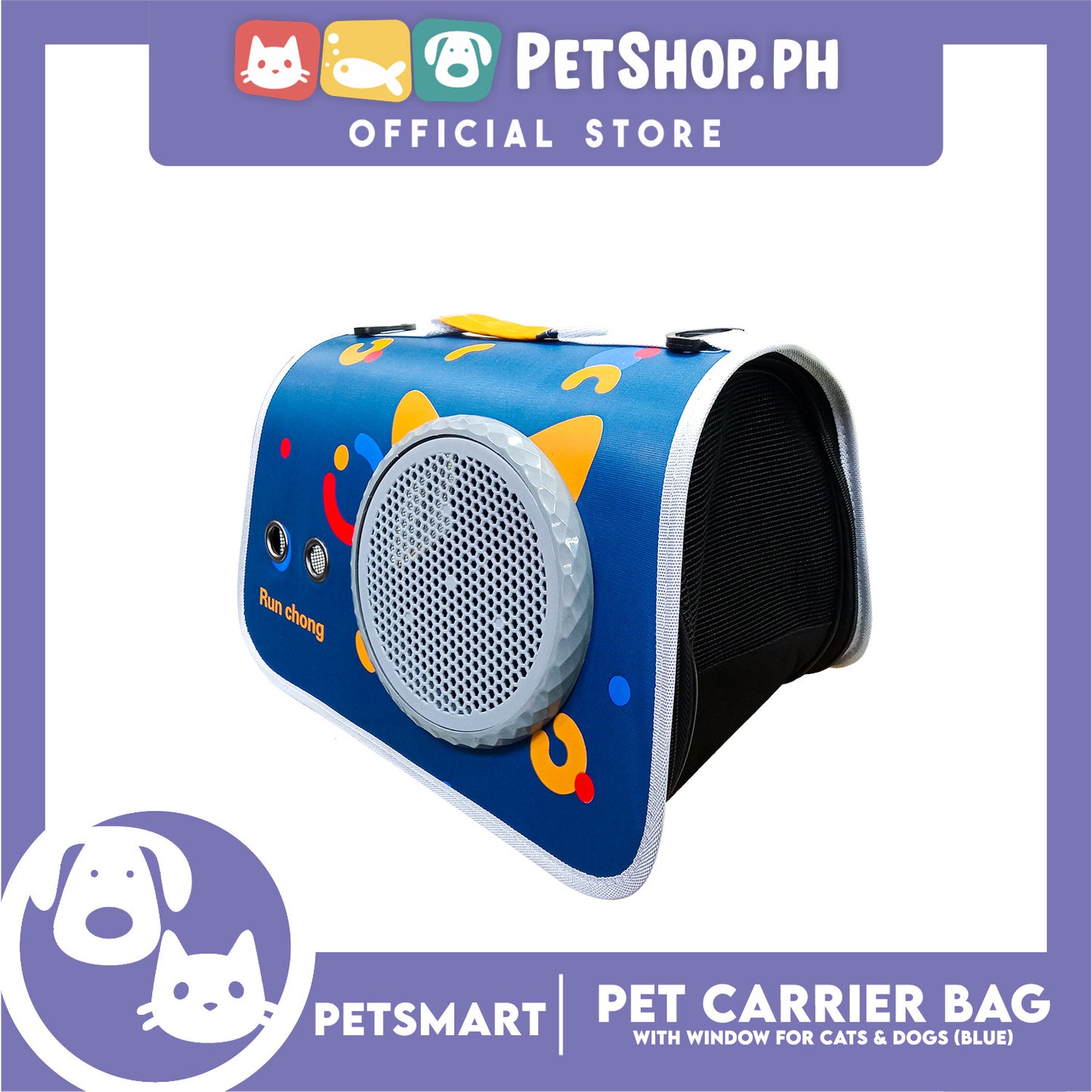 Pet Bag Carrier with Window for Cats and Dogs (Blue) 40cm x 27cm x 27cm
