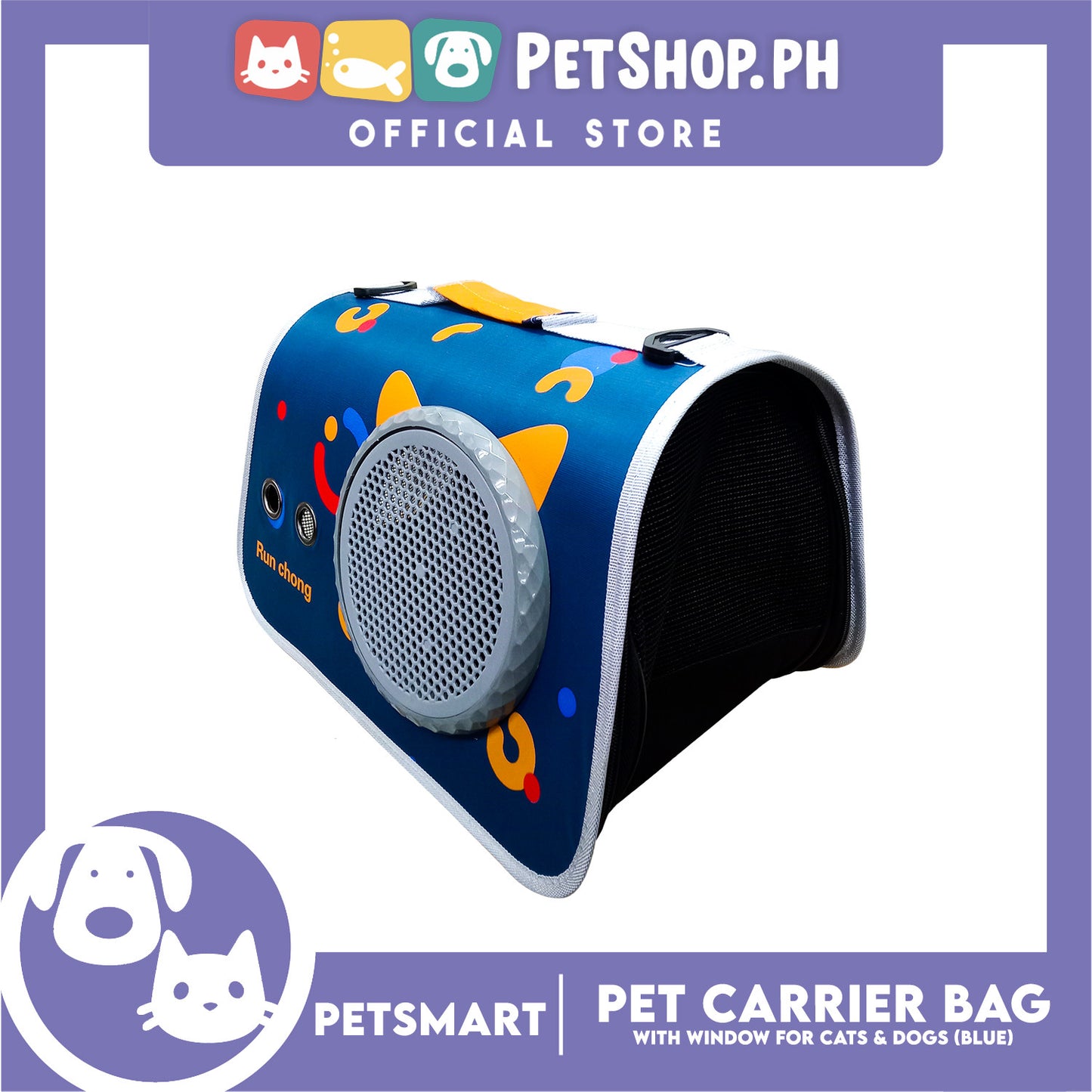 Pet Bag Carrier with Window for Cats and Dogs (Blue) 40cm x 27cm x 27cm
