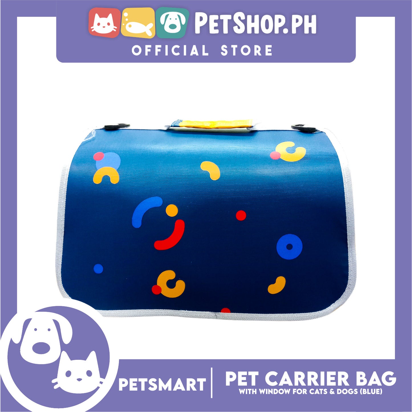 Pet Bag Carrier with Window for Cats and Dogs (Blue) 40cm x 27cm x 27cm