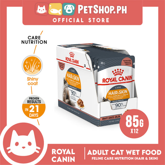 Royal Canin Hair and Skin Care (12x85g) Adult Wet Cat Food - Feline Care Nutrition