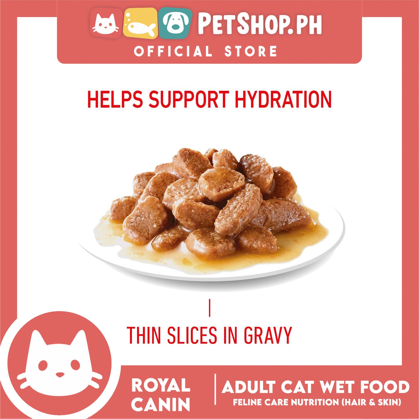 Royal Canin Hair and Skin Care (12x85g) Adult Wet Cat Food - Feline Care Nutrition
