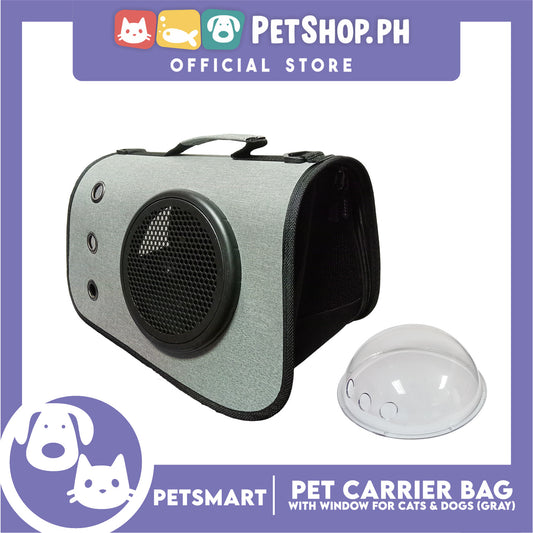 Pet Bag Carrier with Window for Cats and Dogs (Gray) 41cm x 26cm x 25cm