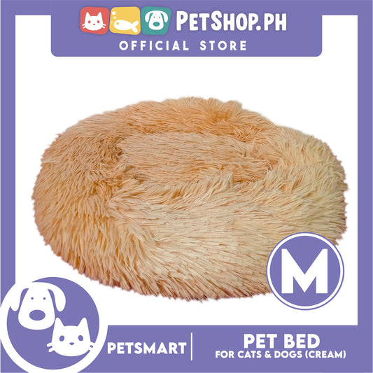 Pet Bed for Cats and Dogs (Cream Color) Medium Size 55cm x 45cm x 8cm