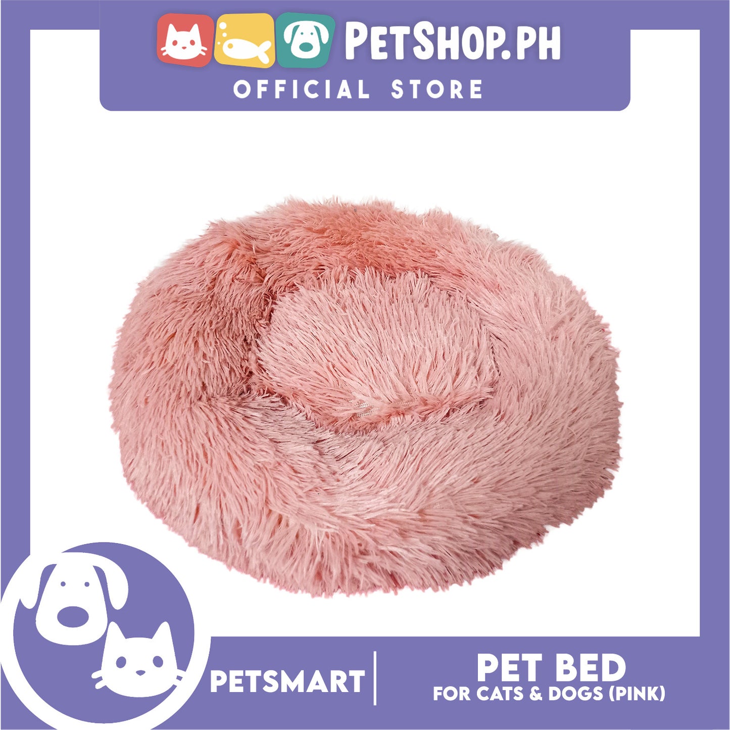 Pet Bed for Cats and Dogs (Pink Color) Large Size 63cm x 46cm x 8cm