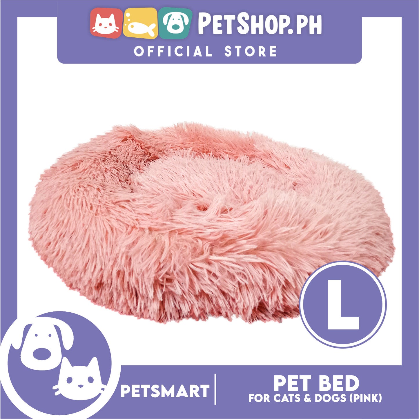 Pet Bed for Cats and Dogs (Pink Color) Large Size 63cm x 46cm x 8cm