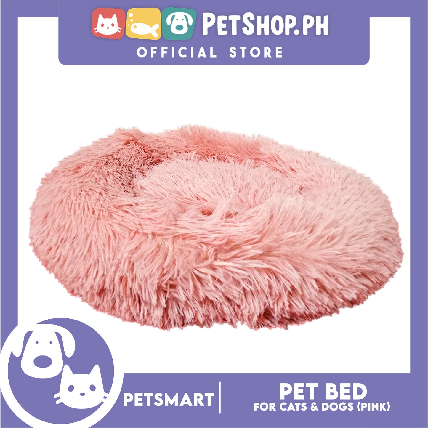 Pet Bed for Cats and Dogs (Pink Color) Large Size 63cm x 46cm x 8cm