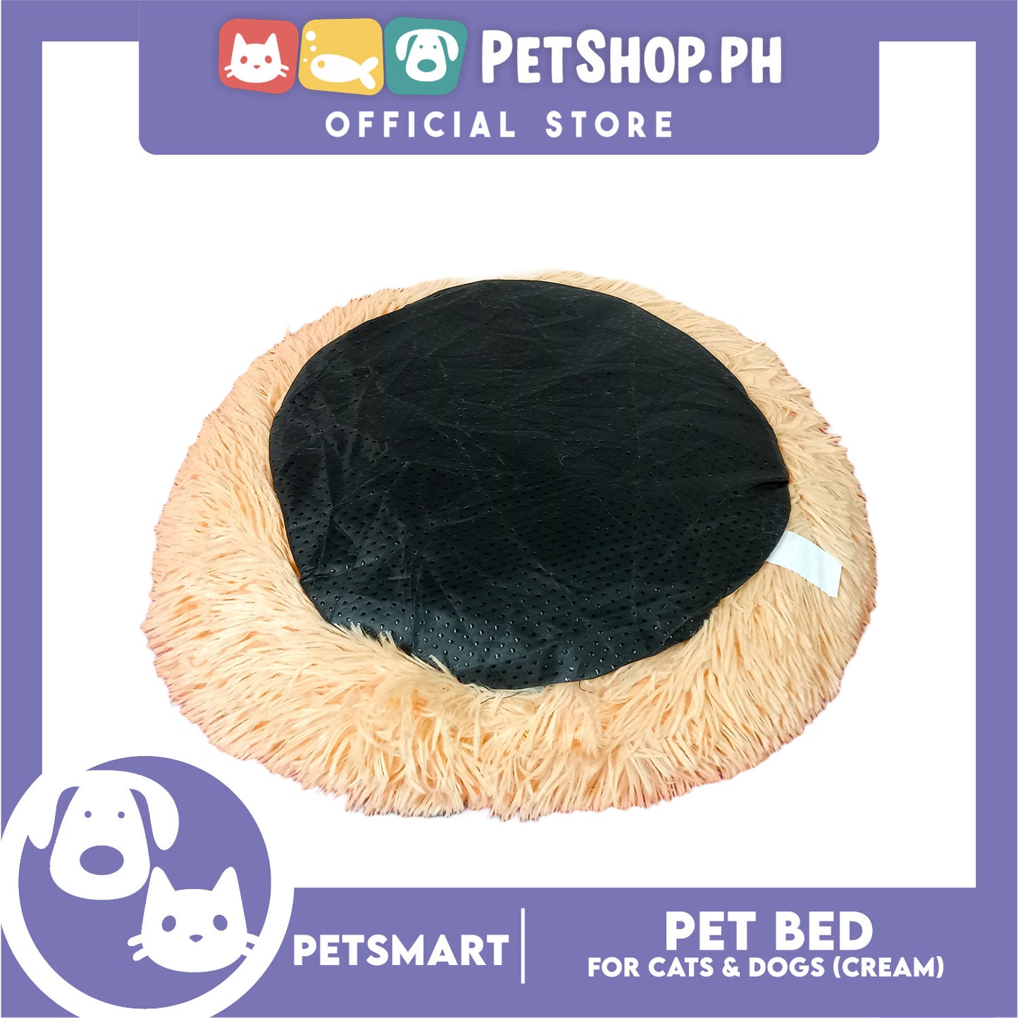 Pet Bed for Cats and Dogs (Cream Color) Large Size 63cm x 46cm x 8cm
