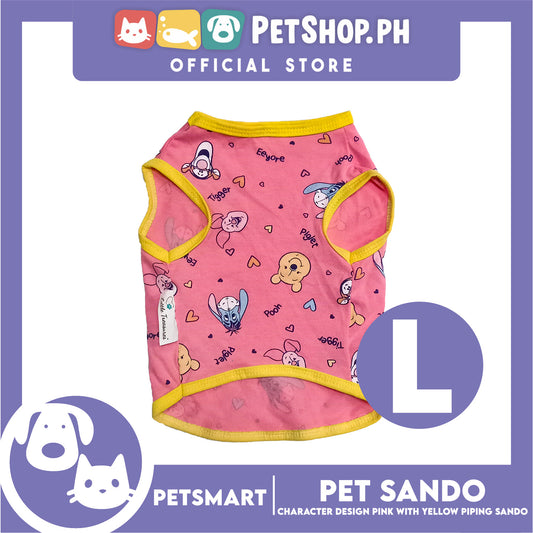 Pet Sando Character Design, Pink with Yellow Piping Color, Large Size (DG-CTN197L)