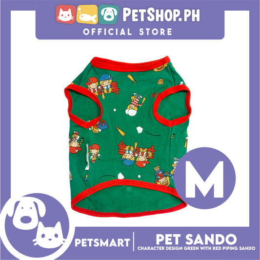 Pet Sando Character Design, Green with Red Piping Color, Medium Size (DG-CTN199M)