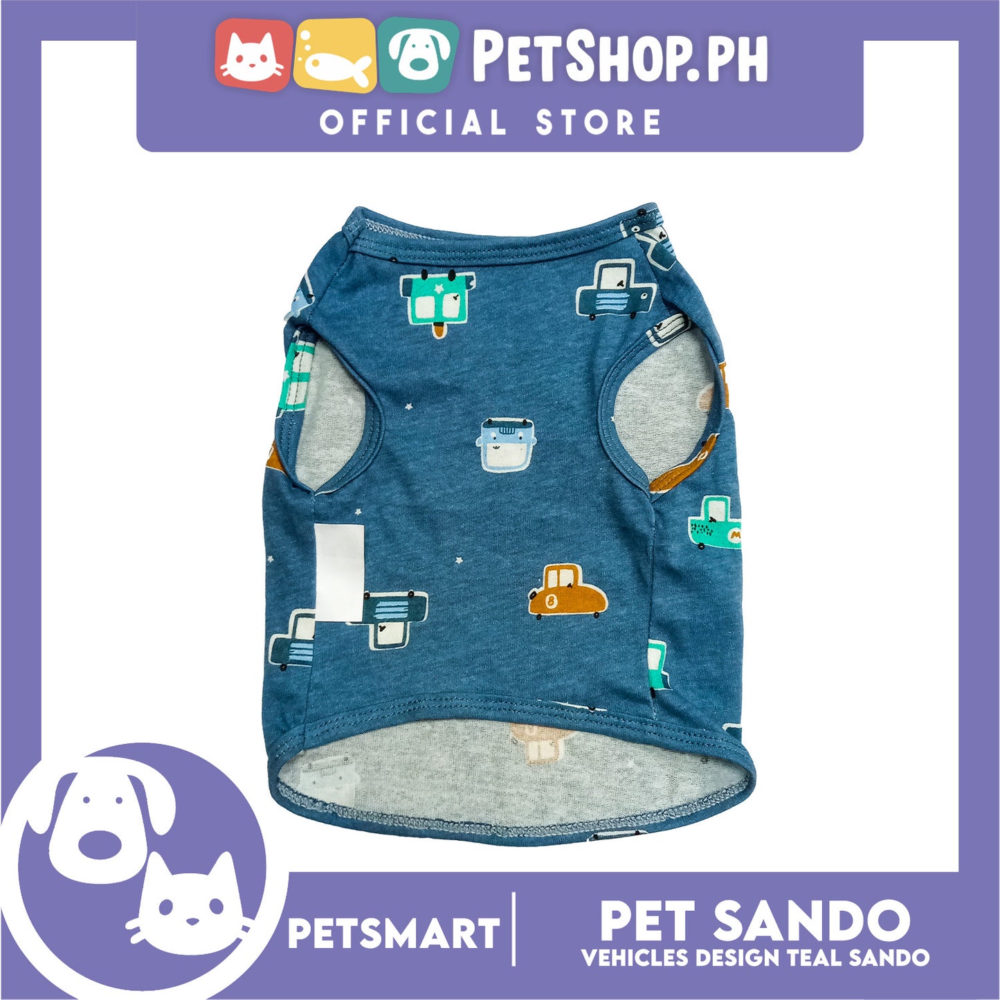 Pet Sando Vehicles Design Teal Color, Medium Size (DG-CTN206M)