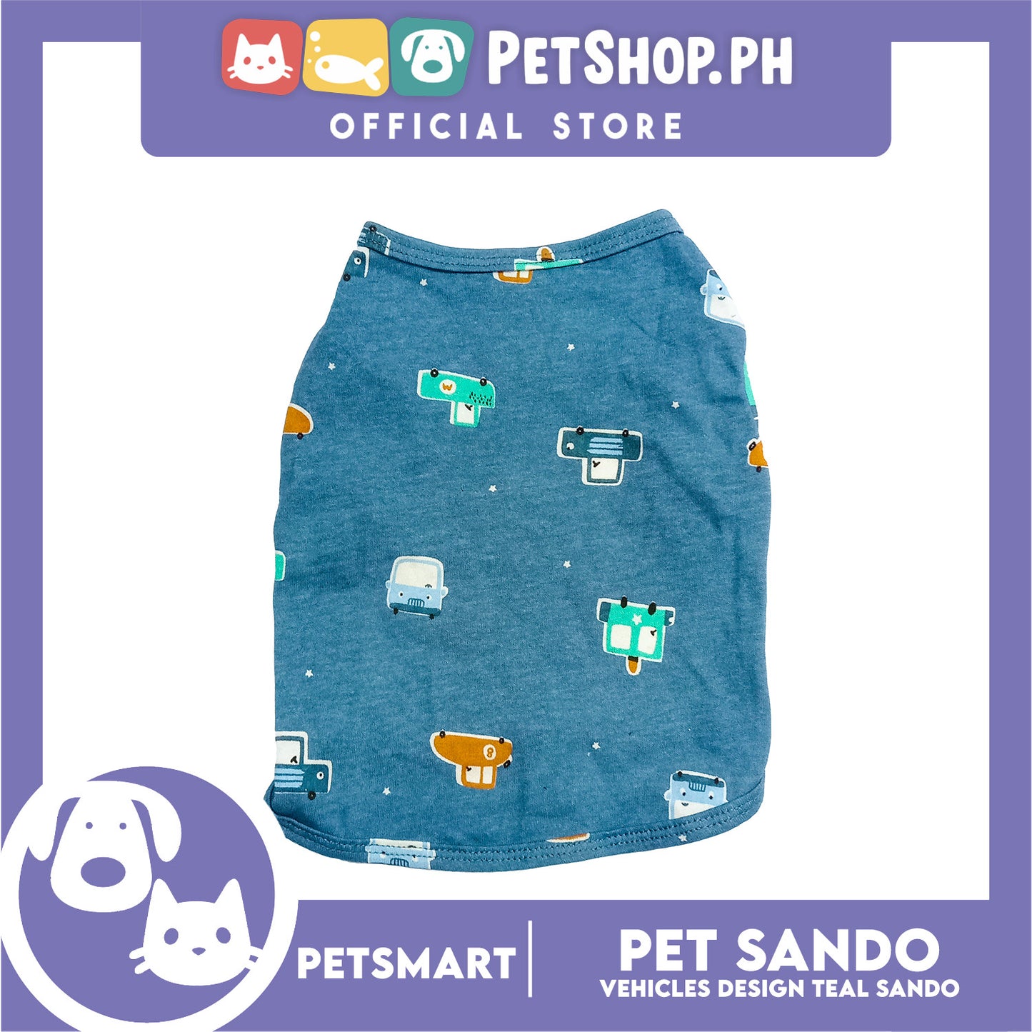 Pet Sando Vehicles Design Teal Color, Medium Size (DG-CTN206M)