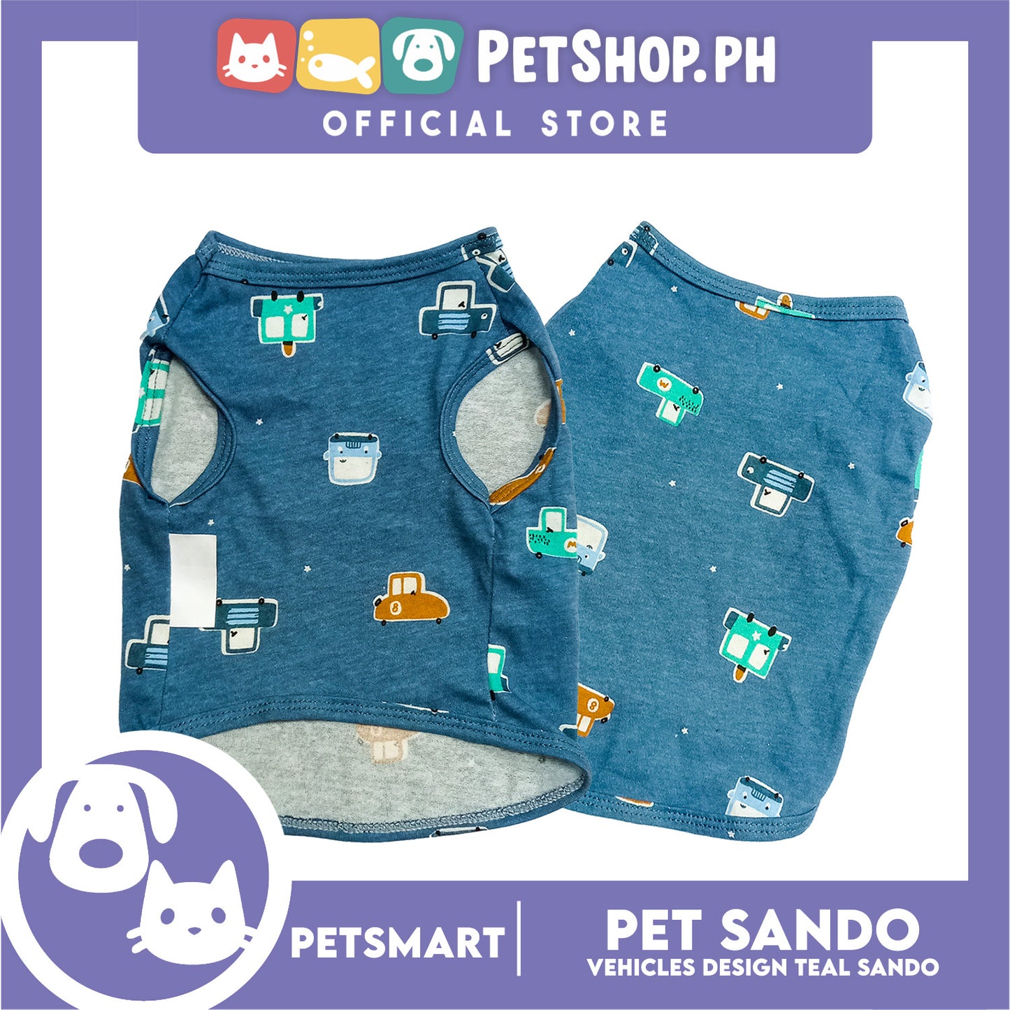 Pet Sando Vehicles Design Teal Color, Medium Size (DG-CTN206M)