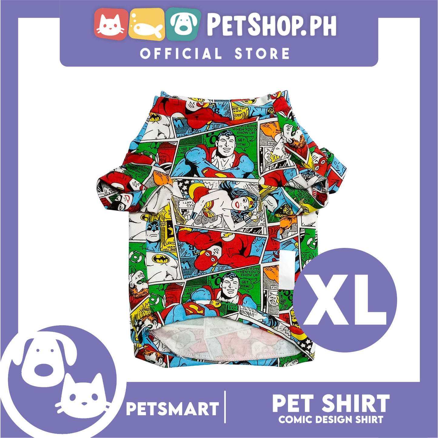 Pet Shirt Comic Design, XL Size (DG-CTN210XL)