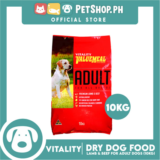 Vitality Valuemeal Premium Lamb and Beef 10kg for Adult Dog Food All Breeds