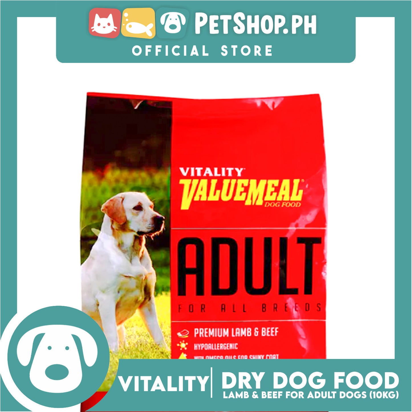 Vitality Valuemeal Premium Lamb and Beef 10kg for Adult Dog Food All Breeds