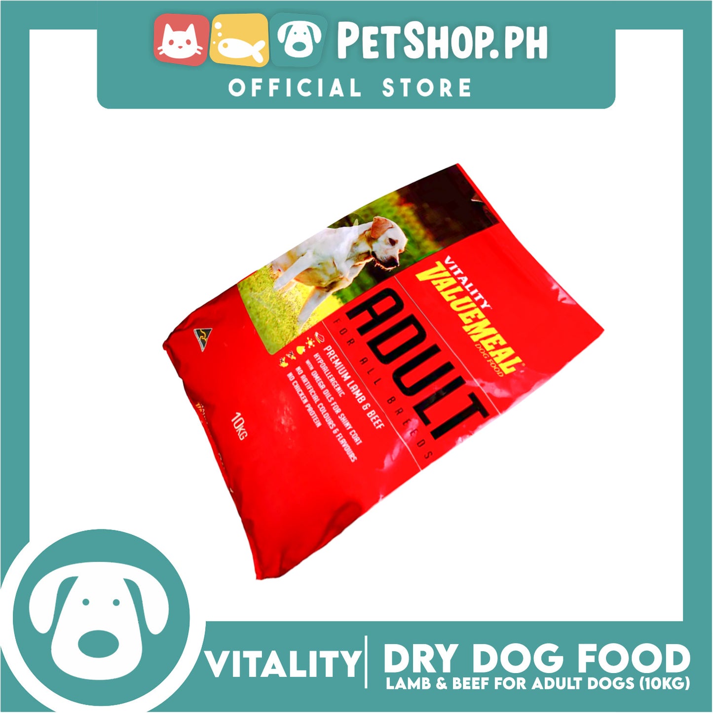 Vitality Valuemeal Premium Lamb and Beef 10kg for Adult Dog Food All Breeds