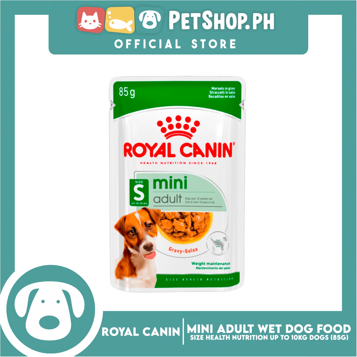 Royal Canin Mini Adult (85g x 12 pouches) Wet Dog Food - Size Health Nutrition